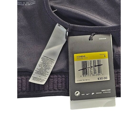 Nike Swoosh Bra Womens Small Black Medium Support Dri-FIT Tech Training - Picture 4 of 5